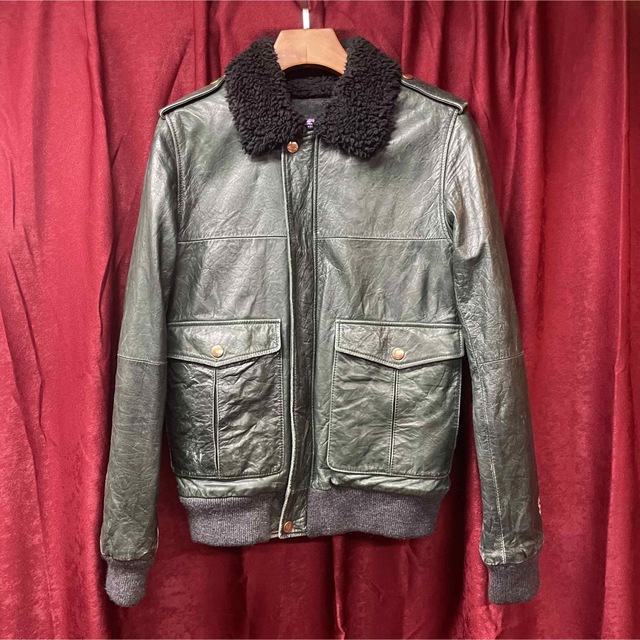 swagger boa leather jacket