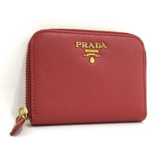 プラダ(PRADA)のプラダ コインケース ラウンドファスナー サフィアーノ トライアングル 三角ロゴ(コインケース)