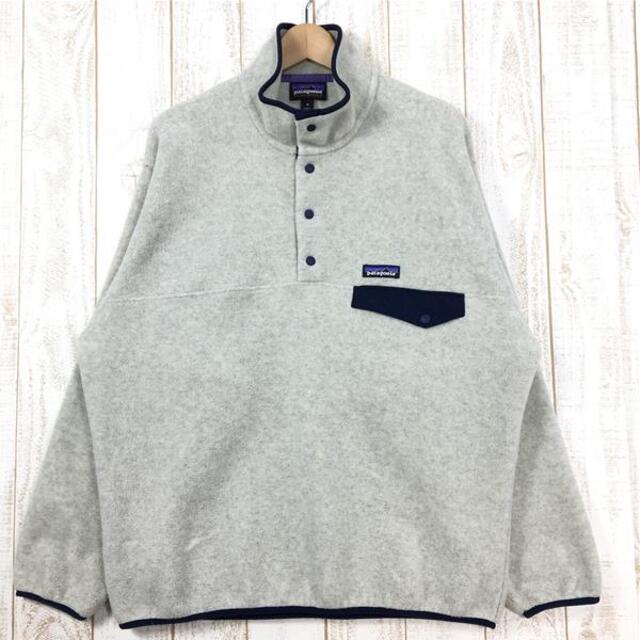 MENs M パタゴニア シンチラ スナップT プルオーバー SYNCHILLA SNAP-T PULLOVER オートミール×クラシックネイビー  フリース ジャケット 希少カラー 入手困難 PATAGONIA 25450 OAT Oatmeal / Classic Navy アイボリー系 |  ...