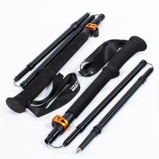 セカンドギアマウンテンプロダクツ フレックス フォールディング トレッキングポール F.F. Trekking Poles アルミ製 1年保証付き  2ndGear Mountain Products Black Aluminum ブラック系(その他)