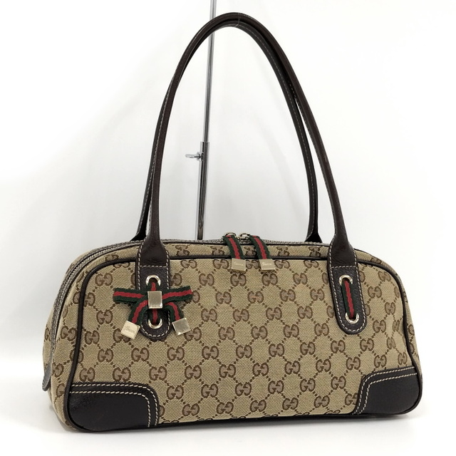 極美品 GUCCI プリンシー ハンドバッグ シェリーライン キャンバス-