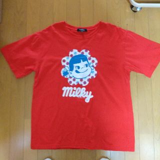 ペコちゃんTシャツ　ビッグフェイス　レッド　XLサイズ(Tシャツ(半袖/袖なし))