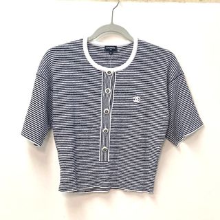 シャネル ニット/セーター(レディース)(ブルー・ネイビー/青色系)の