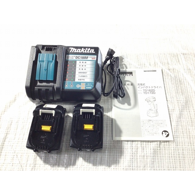 Makita(マキタ)の☆ケースロゴに傷あり 未使用品☆makita マキタ 18V 充電式インパクトドライバ TD172DRGXB 黒 バッテリー2個 充電器 ケース付き 65852 自動車/バイクのバイク(工具)の商品写真