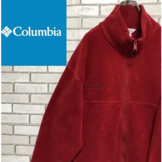 コロンビア(Columbia)の希少 コロンビア☆ワンポイント刺繍ロゴ フリースジャケット USA製 XLサイズ(スウェット)