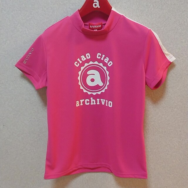 【新品】アルチビオ　半袖モックネックシャツ　Mサイズ　ピンク