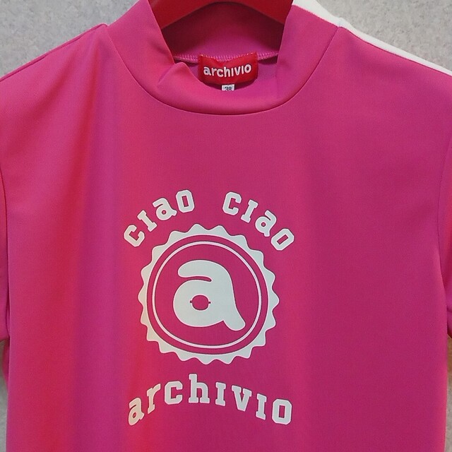 【新品】アルチビオ　半袖モックネックシャツ　Mサイズ　ピンク 2