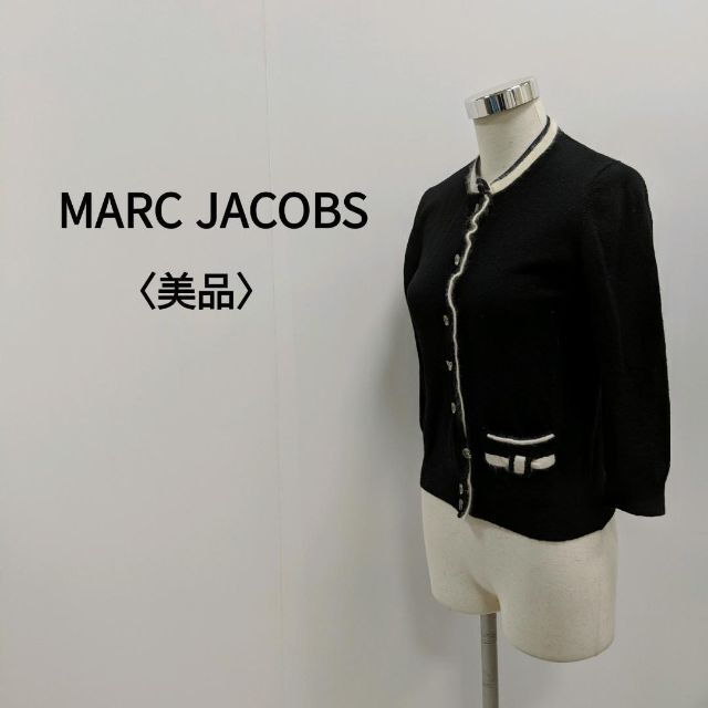 MARC JACOBS(マークジェイコブス)のMARC JACOBS 7分袖クルーネックカーディガン ブラック レディース レディースのトップス(カーディガン)の商品写真