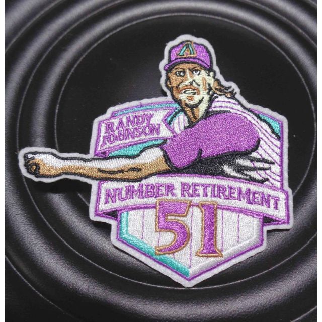 紫DB51ダイヤモンドバックス ランディ・ジョンソン野球ワッペンMLB新品 スポーツ/アウトドアの野球(応援グッズ)の商品写真