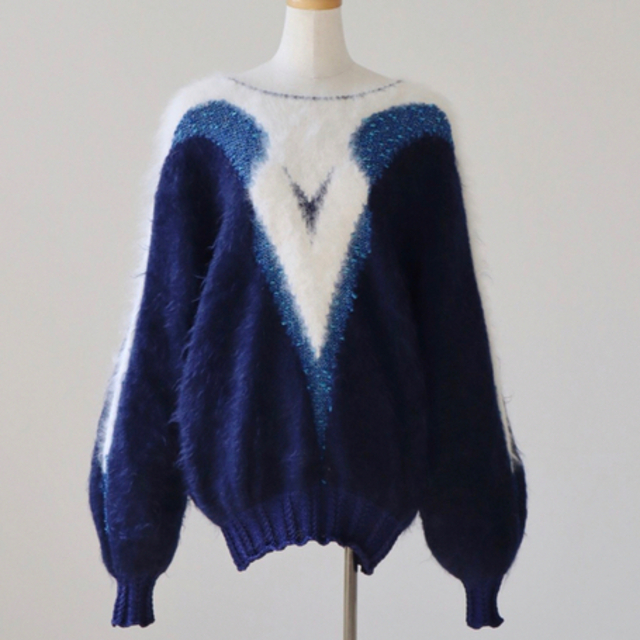 Vintage geometric design sweater ニット