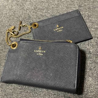 ランバン(LANVIN)のリュクサンブール　カードケース & マルチケース　ブルー(パスケース/IDカードホルダー)