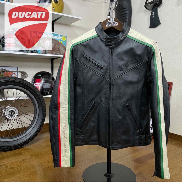 超美品☆DUCATI by DAINESE レザージャケット ブラック/S牛革裏地