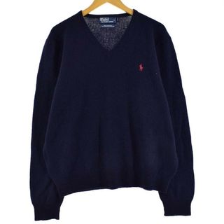 ラルフローレン(Ralph Lauren)の古着 ラルフローレン Ralph Lauren POLO by Ralph Lauren Vネック ラムウールニットセーター メンズXL /eaa307158(ニット/セーター)