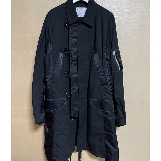 週末限定！】sacai サカイ ミリタリーコート 21AW 黒 サイズ3-