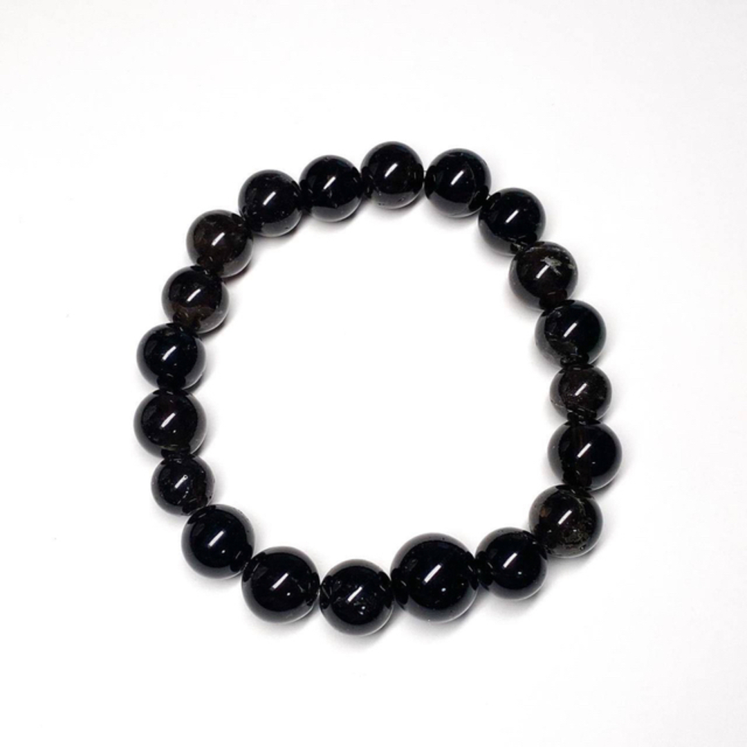 山梨黒平産黒水晶(草入黒水晶) 腕輪数珠