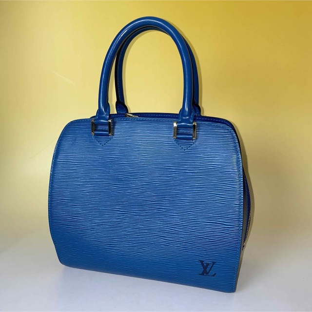 Louis Vuitton 美品 青 エピ ポンヌフ ハンドバッグ ルイヴィトン