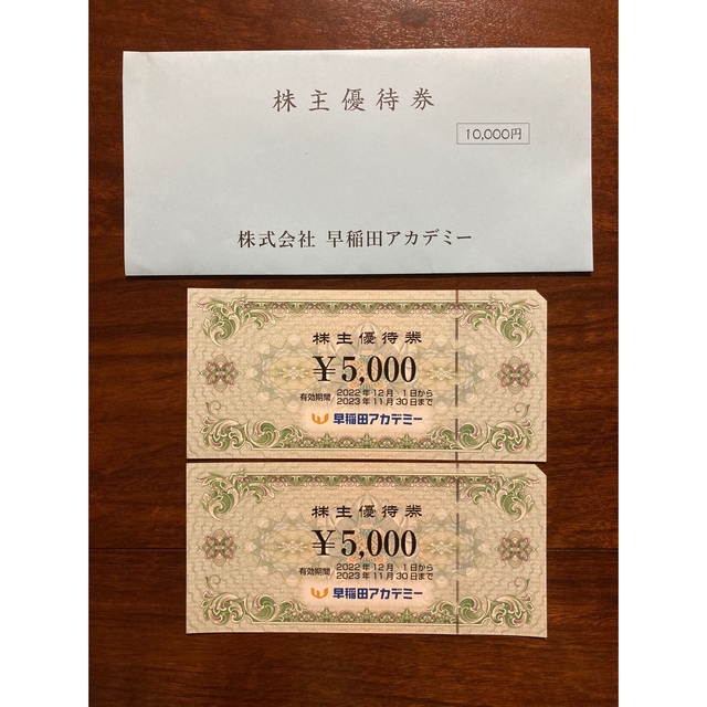 早稲田アカデミー 株主優待券 1万円-
