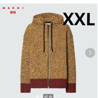 ユニクロ(UNIQLO)のユニクロ マルニ ミックスカラーニットオーバーサイズフルジップパーカ　XXL(パーカー)