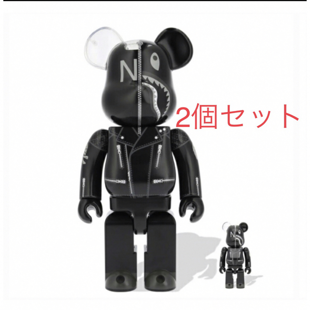 NEIGHBORHOOD(ネイバーフッド)の即発送 BAPE NBHD SHARK BE@RBRICK 100%&400%  ハンドメイドのおもちゃ(フィギュア)の商品写真