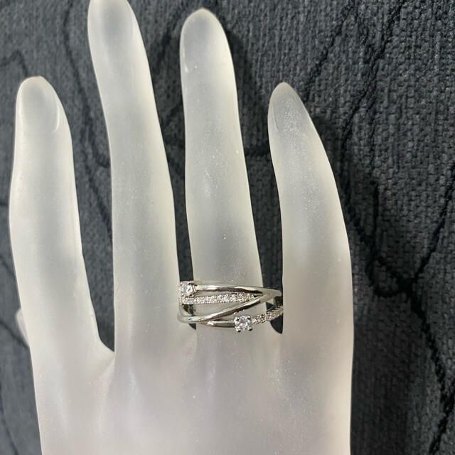 （1122）16号　天使のランダムクリスタルスワロフスキー太リング　爪留め指輪 レディースのアクセサリー(リング(指輪))の商品写真