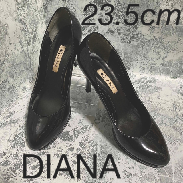 【未使用新品】DIANA ダイアナ ヒール パンプス 革靴 黒 23.5cm