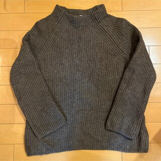MUJI (無印良品) - 無印良品　ヤク入りウール畔編みモックネック セーター　L