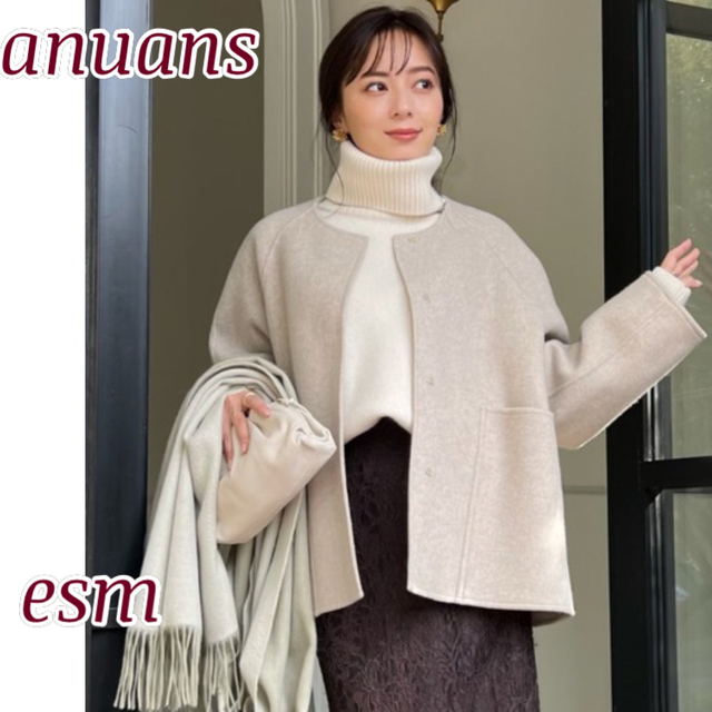 ánuans - anuans ノーカラーリバーショートコート の通販 by esm☆'s