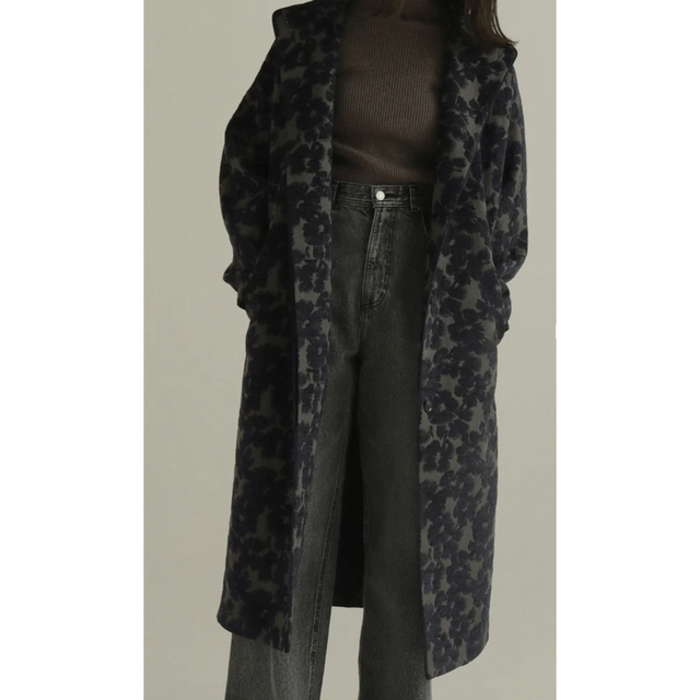 正規品】 【louren】flower coat- Louren mole jacquard jacquard coat