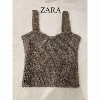 ザラ(ZARA)のザラ　クロップドニットキャミソール(キャミソール)