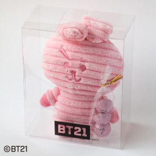 ビーティーイシビル(BT21)の新品　BT21  バレンタイン　コーデュロイ　ぬいぐるみ　cooky ピンク(アイドルグッズ)