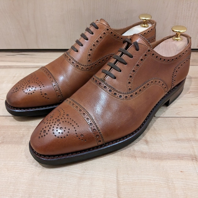 YANKO ヤンコ セミブローグ 革靴 ライトブラウン UK6.0 - ドレス/ビジネス