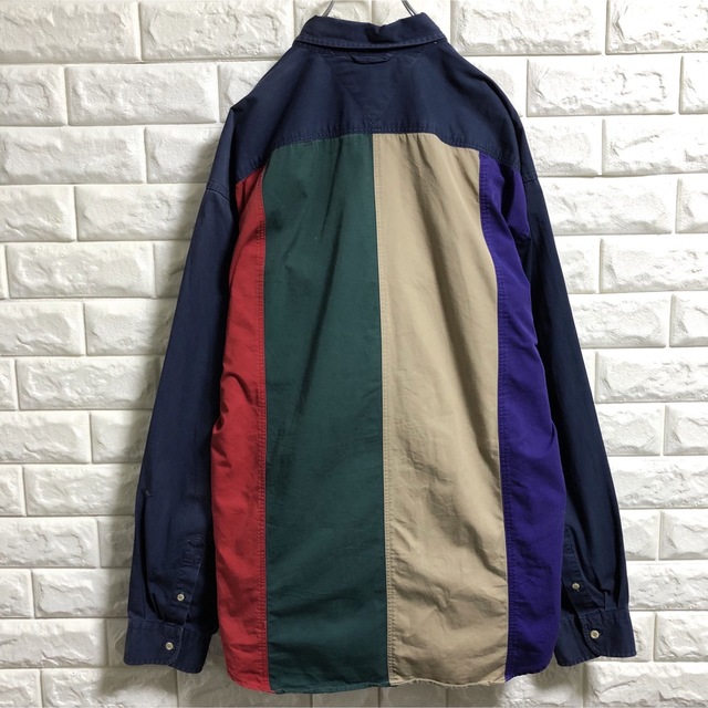 TOMMY HILFIGER(トミーヒルフィガー)の90s トミーヒルフィガー　オールドトミー　長袖シャツ　マルチカラー　XLサイズ メンズのトップス(シャツ)の商品写真