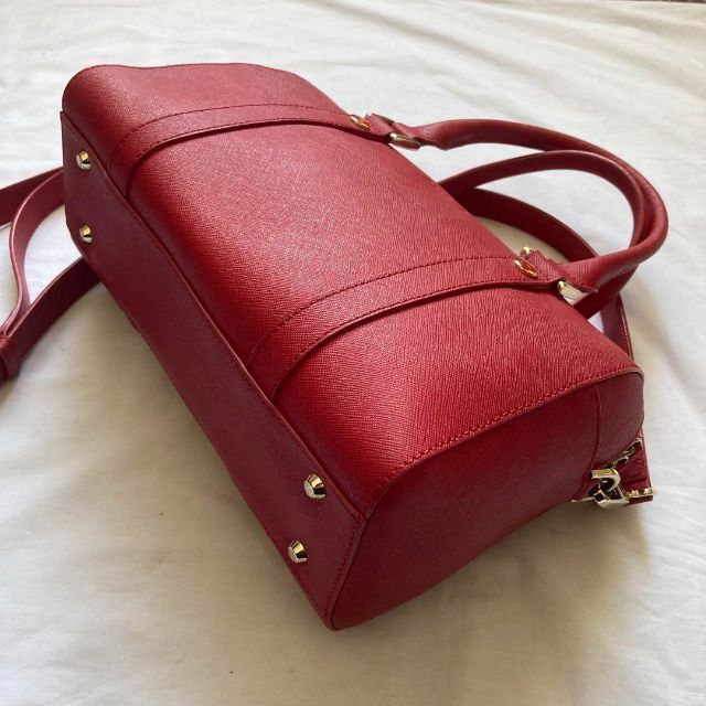 【2way】アニエスベー ショルダーバッグ ボストンバッグ レザー レッド