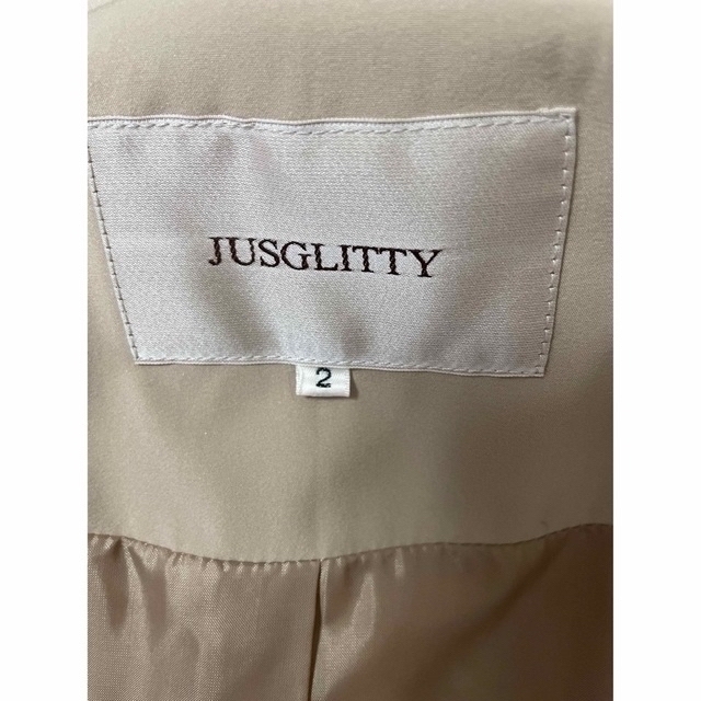 JUSGLITTY(ジャスグリッティー)の☆最終価格☆ JUSGLITTY 撥水ロングフードブルゾン　ベージュ　2 レディースのジャケット/アウター(ブルゾン)の商品写真