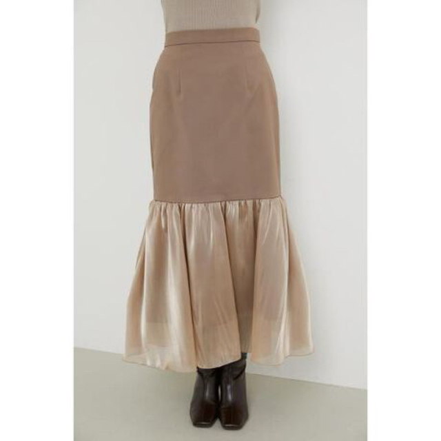 rienda(リエンダ)のrienda 新品タグ付き オーガンジーコンビマーメイドスカート ベージュ S  レディースのスカート(ロングスカート)の商品写真
