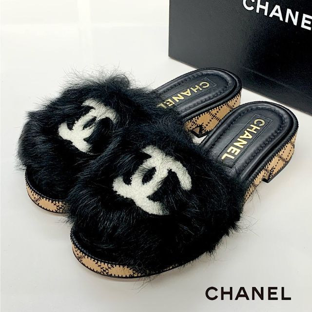 ランキング2022 5641 - CHANEL シャネル サンダル ココマーク ファー