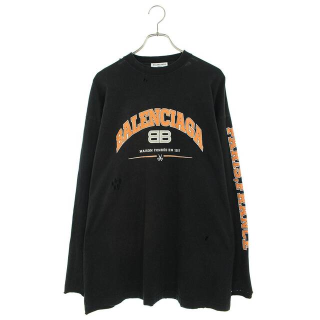 Balenciaga - バレンシアガ 22SS 681046 TLVJ1 クラッシュヴィンテージ加工オーバーサイズ長袖カットソー メンズ L