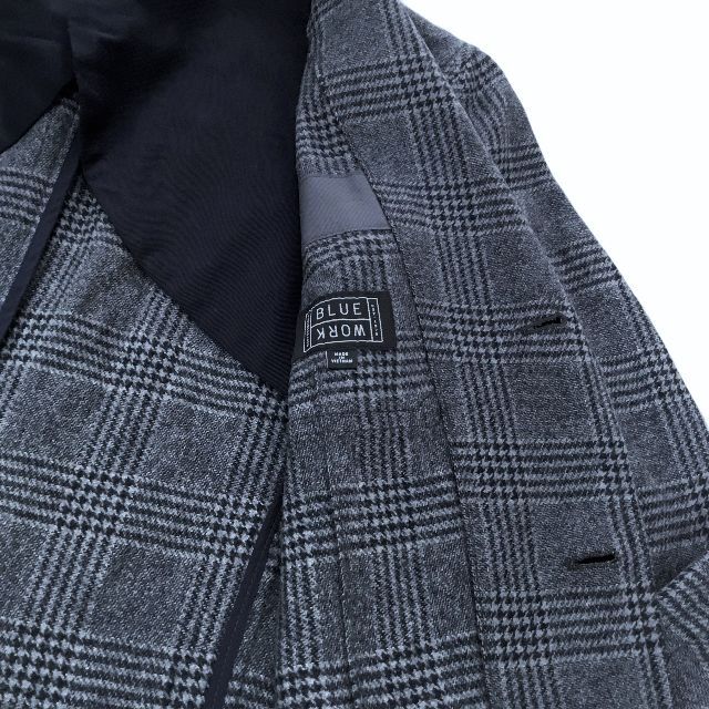 トゥモローランド BLUEWORK グレンチェック柄 ウールジャケット サイズ