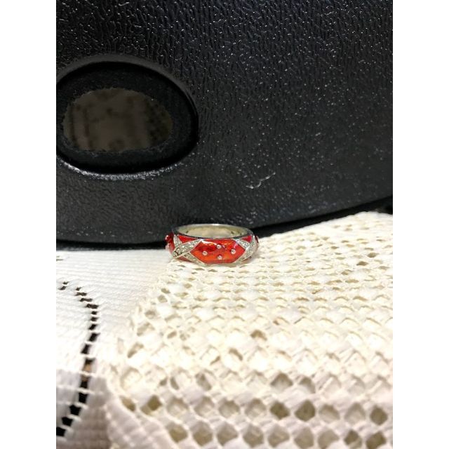 【メタリックレッド】エナメルエタニティーリング 17号 メンズのアクセサリー(リング(指輪))の商品写真