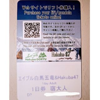 ハクバ(HAKUBA)のエイブル白馬五竜スキー場&Hakuba47スキー場　1日リフト券(スキー場)