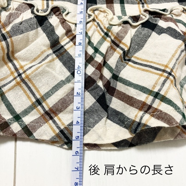 3can4on(サンカンシオン)の3can4onチェックワンピース110女の子こげ茶色深緑子供服キッズ服春夏 キッズ/ベビー/マタニティのキッズ服女の子用(90cm~)(ワンピース)の商品写真