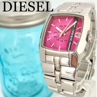 DIESEL - 236 DIESEL ディーゼル時計　レディース腕時計　スクエア　ピンク　人気