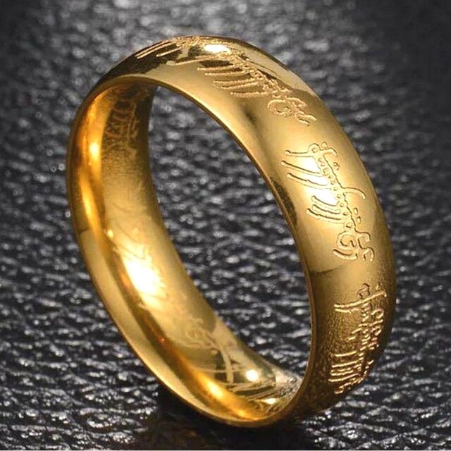 刻印リングゴールド19号　ステンレスリング　メンズリング　指輪メンズ メンズのアクセサリー(リング(指輪))の商品写真