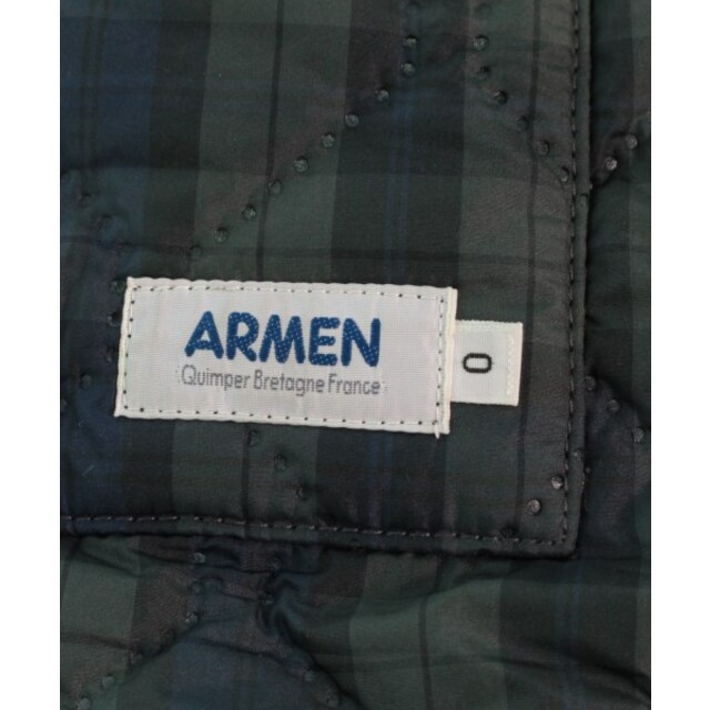 ARMEN(アーメン)のARMEN アーメン コート（その他） 0(XS位) 緑x紺(チェック) 【古着】【中古】 レディースのジャケット/アウター(その他)の商品写真