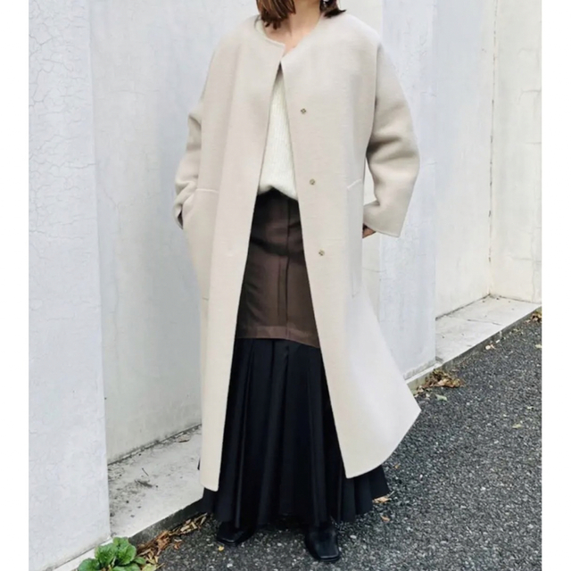 今期 完売 FRAY I.D ウールカシミアバイカラーリバーコート スナイデル-