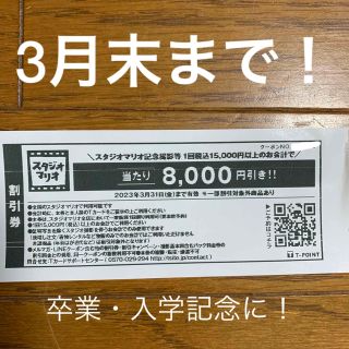 キタムラ(Kitamura)のスタジオマリオ　8000円引きクーポン(その他)