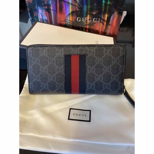 Gucci - グッチ 長財布 GGスプリーム ラウンドファスナーウォレット