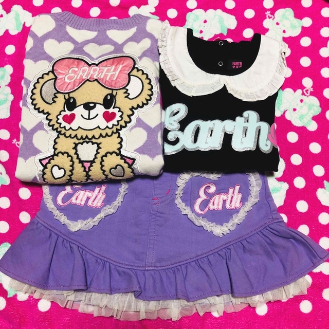 EARTHMAGIC(アースマジック)のアースマジック♡140㎝3点セット キッズ/ベビー/マタニティのキッズ服女の子用(90cm~)(Tシャツ/カットソー)の商品写真