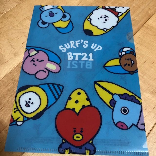 防弾少年団(BTS)(ボウダンショウネンダン)のBT21 A5クリアファイル ブルー エンタメ/ホビーのタレントグッズ(アイドルグッズ)の商品写真