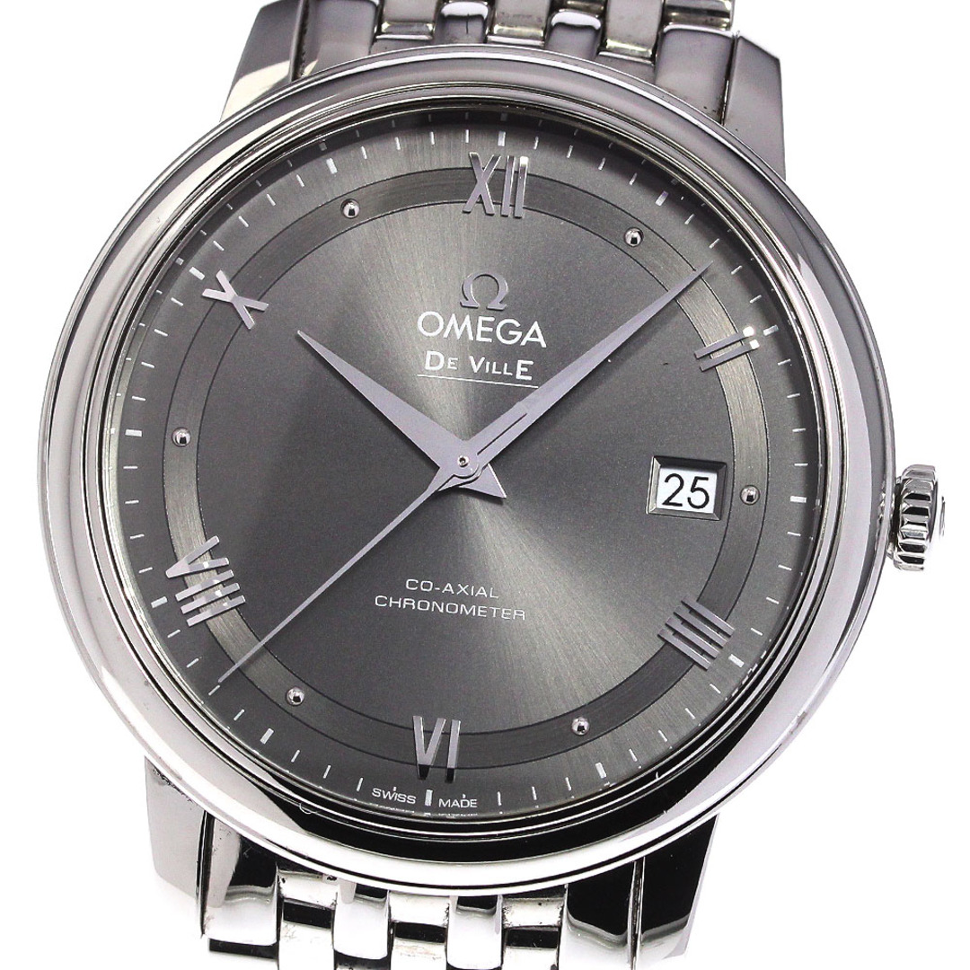 ☆美品 ★箱・保証書付き【OMEGA】オメガ デビル プレステージ コーアクシャル デイト 424.10.40.20.06.001 自動巻き メンズ_733522【ev10】